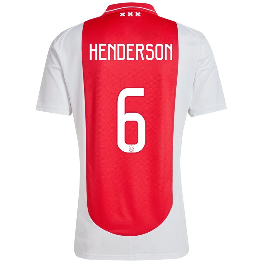 Kinder Jordan Henderson #6 Rot Weiß Heimtrikot Trikot 2024/25 T-Shirt