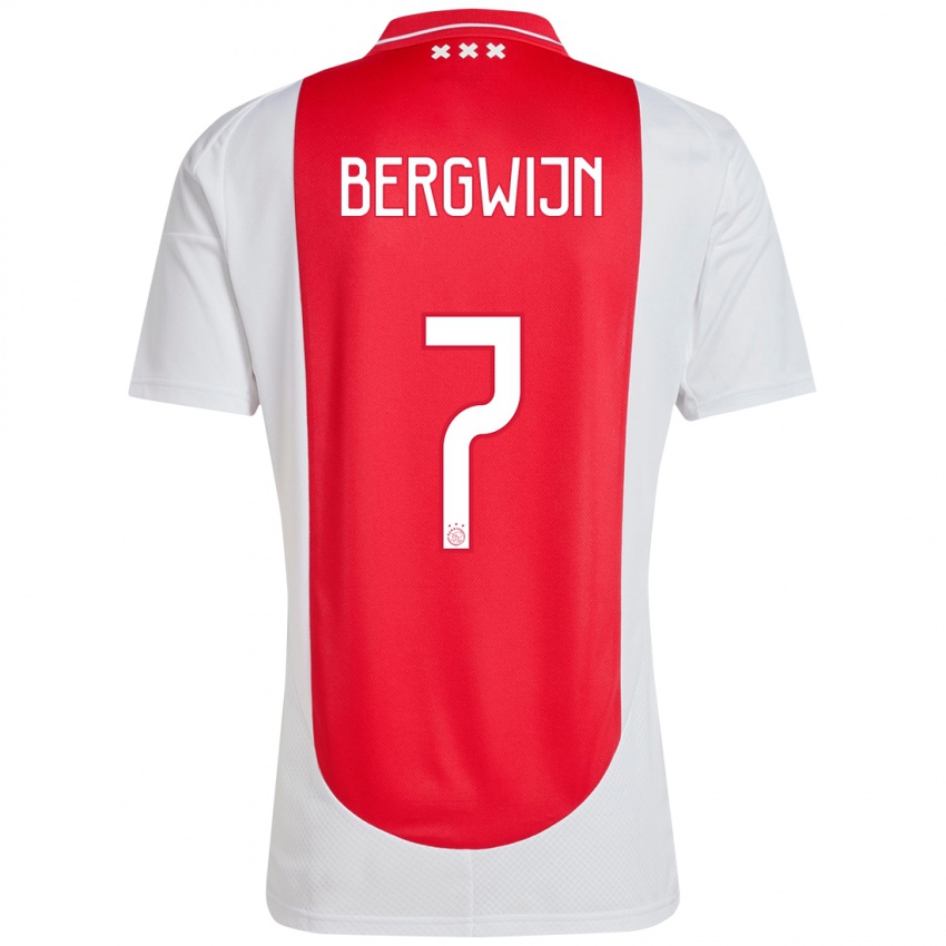 Kinder Steven Bergwijn #7 Rot Weiß Heimtrikot Trikot 2024/25 T-Shirt