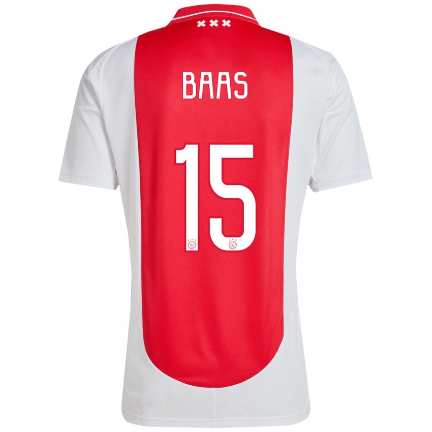 Kinder Youri Baas #15 Rot Weiß Heimtrikot Trikot 2024/25 T-Shirt