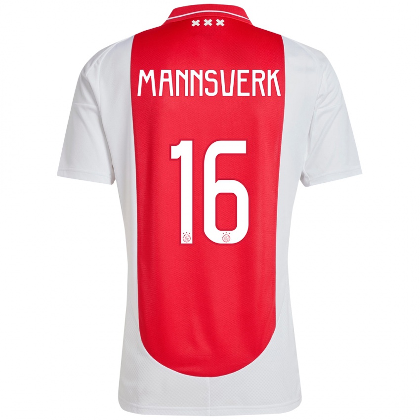 Kinder Sivert Mannsverk #16 Rot Weiß Heimtrikot Trikot 2024/25 T-Shirt