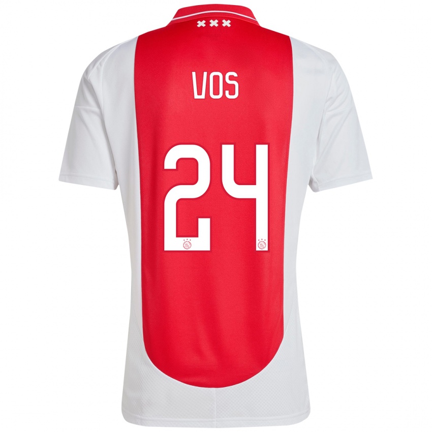 Kinder Silvano Vos #24 Rot Weiß Heimtrikot Trikot 2024/25 T-Shirt