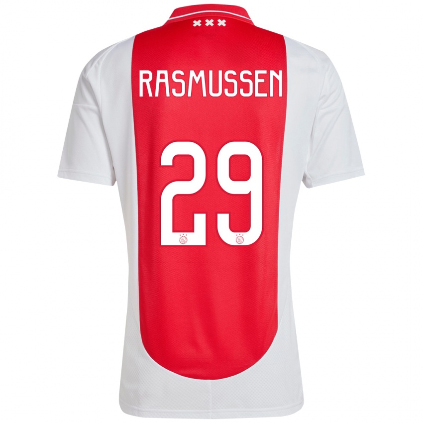 Kinder Christian Rasmussen #29 Rot Weiß Heimtrikot Trikot 2024/25 T-Shirt