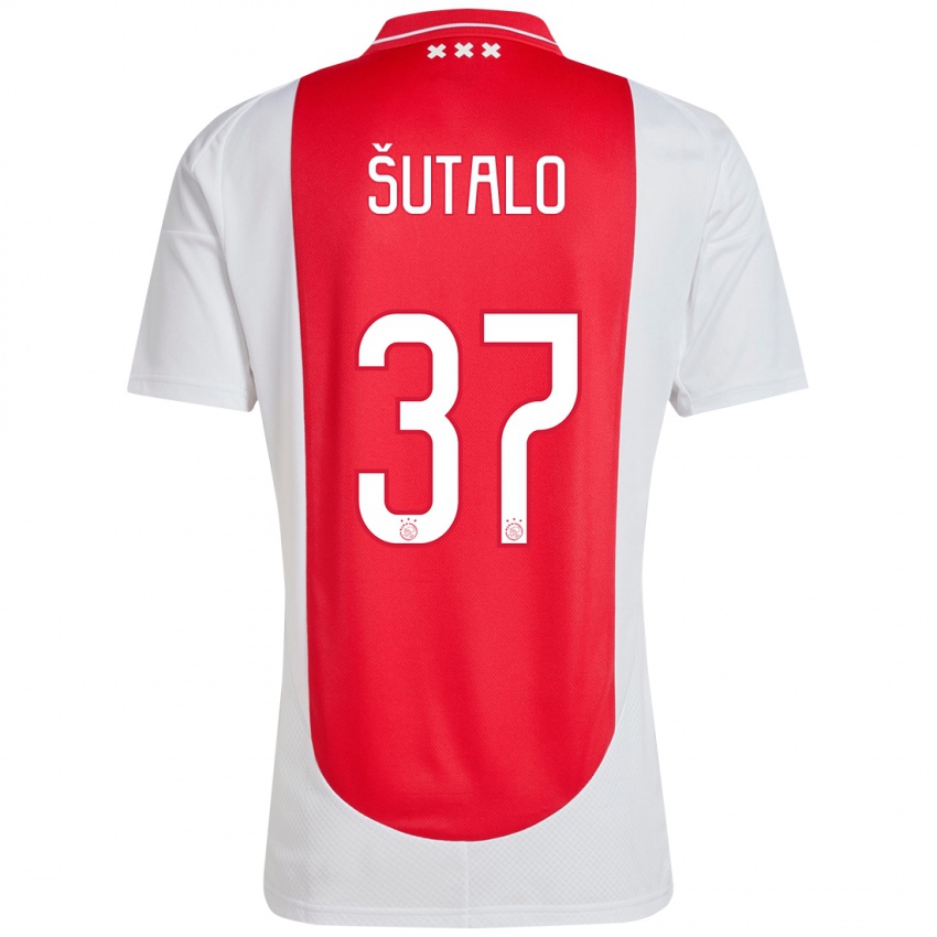 Kinder Josip Sutalo #37 Rot Weiß Heimtrikot Trikot 2024/25 T-Shirt