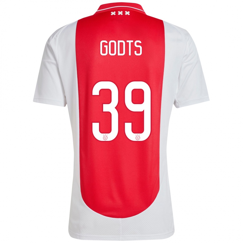 Kinder Mika Godts #39 Rot Weiß Heimtrikot Trikot 2024/25 T-Shirt