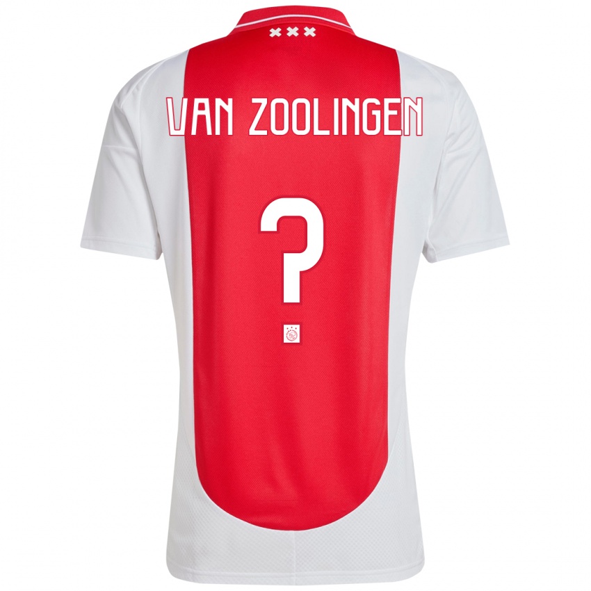 Kinder Glenn Van Zoolingen #0 Rot Weiß Heimtrikot Trikot 2024/25 T-Shirt