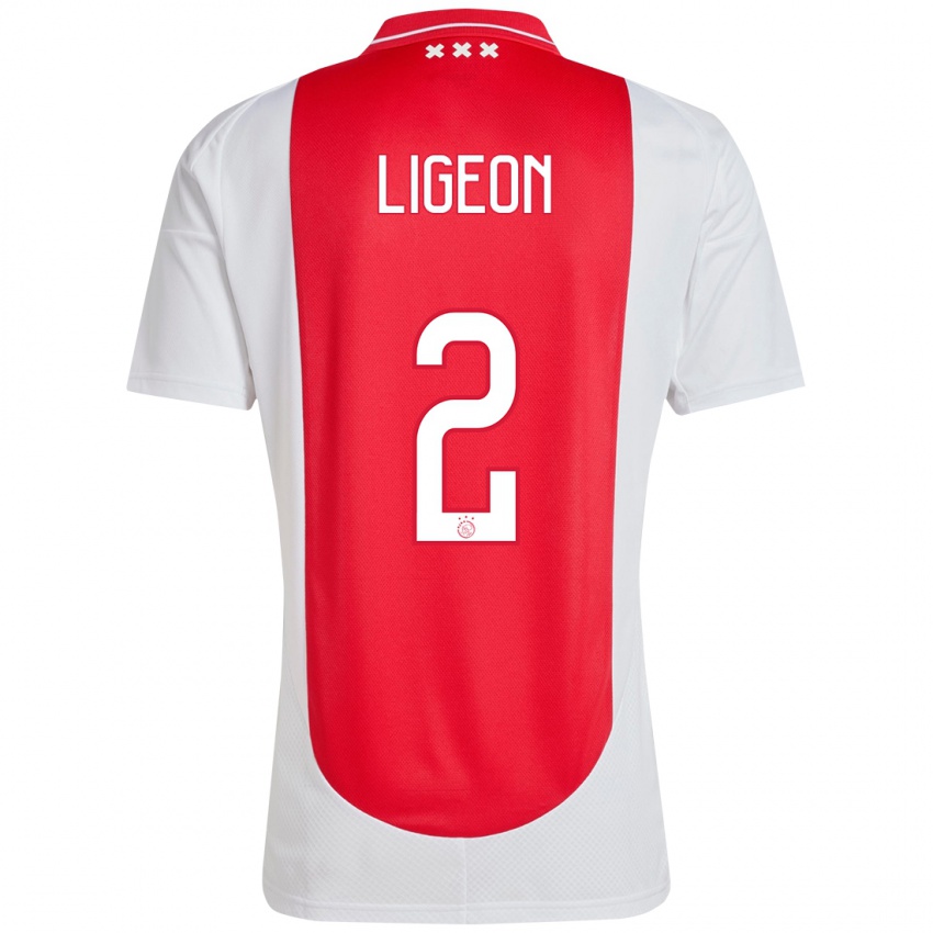 Kinder Ruben Ligeon #2 Rot Weiß Heimtrikot Trikot 2024/25 T-Shirt