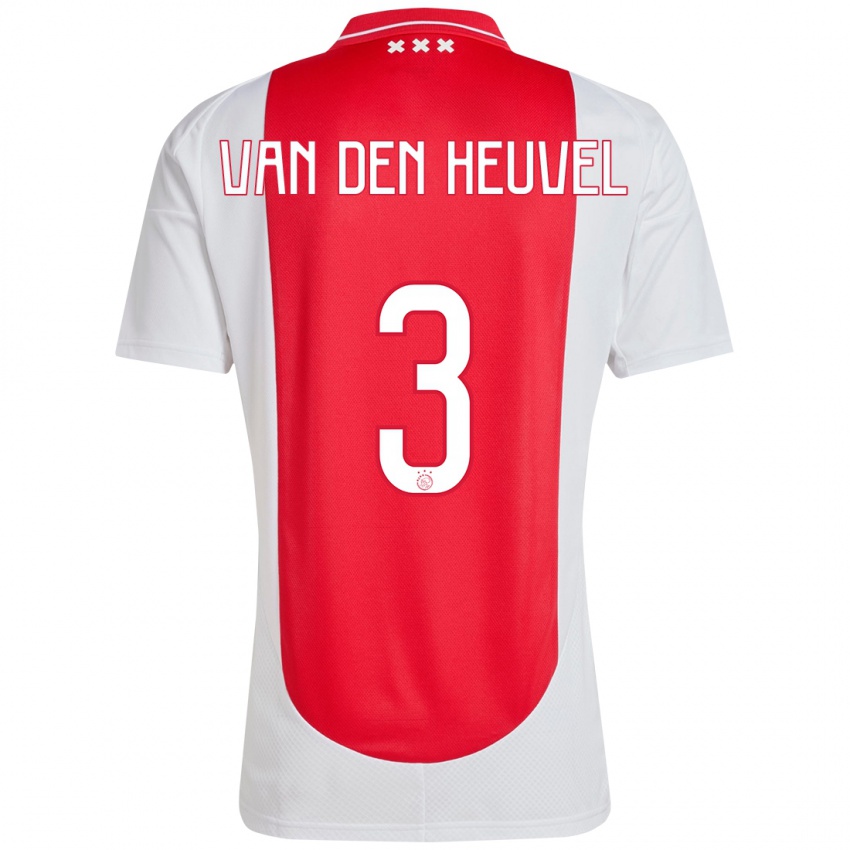 Kinder Nino Van Den Heuvel #3 Rot Weiß Heimtrikot Trikot 2024/25 T-Shirt