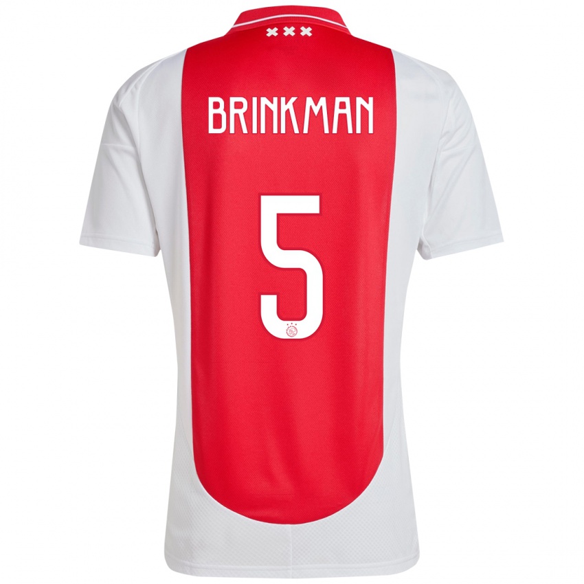 Kinder Tim Brinkman #5 Rot Weiß Heimtrikot Trikot 2024/25 T-Shirt