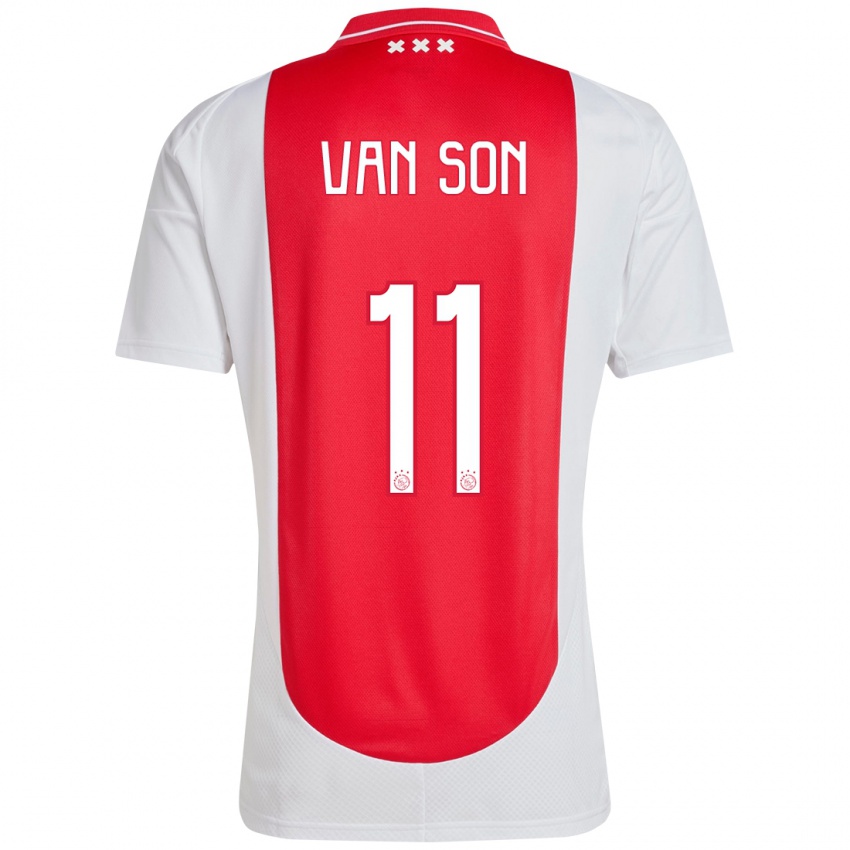 Kinder Daniël Van Son #11 Rot Weiß Heimtrikot Trikot 2024/25 T-Shirt