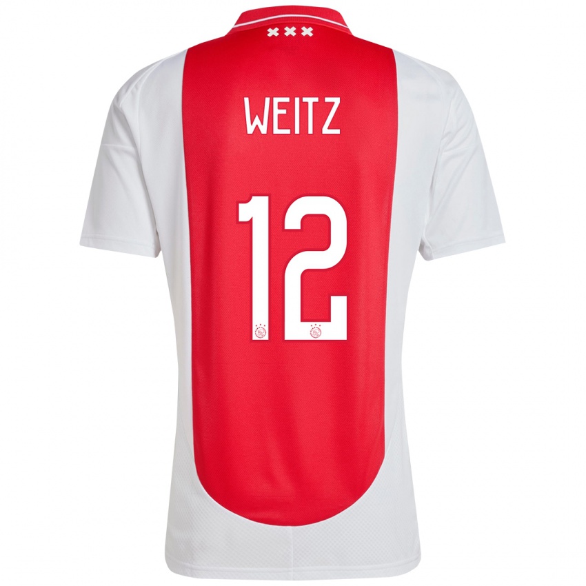 Kinder Axel Weitz #12 Rot Weiß Heimtrikot Trikot 2024/25 T-Shirt