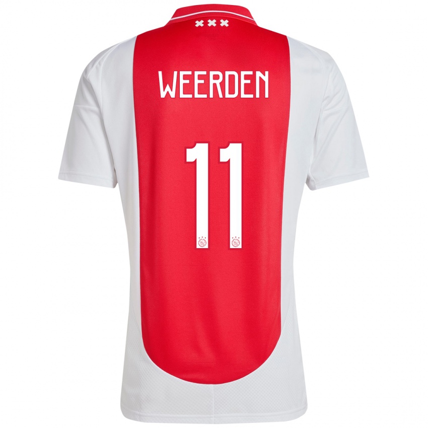 Kinder Ashleigh Weerden #11 Rot Weiß Heimtrikot Trikot 2024/25 T-Shirt