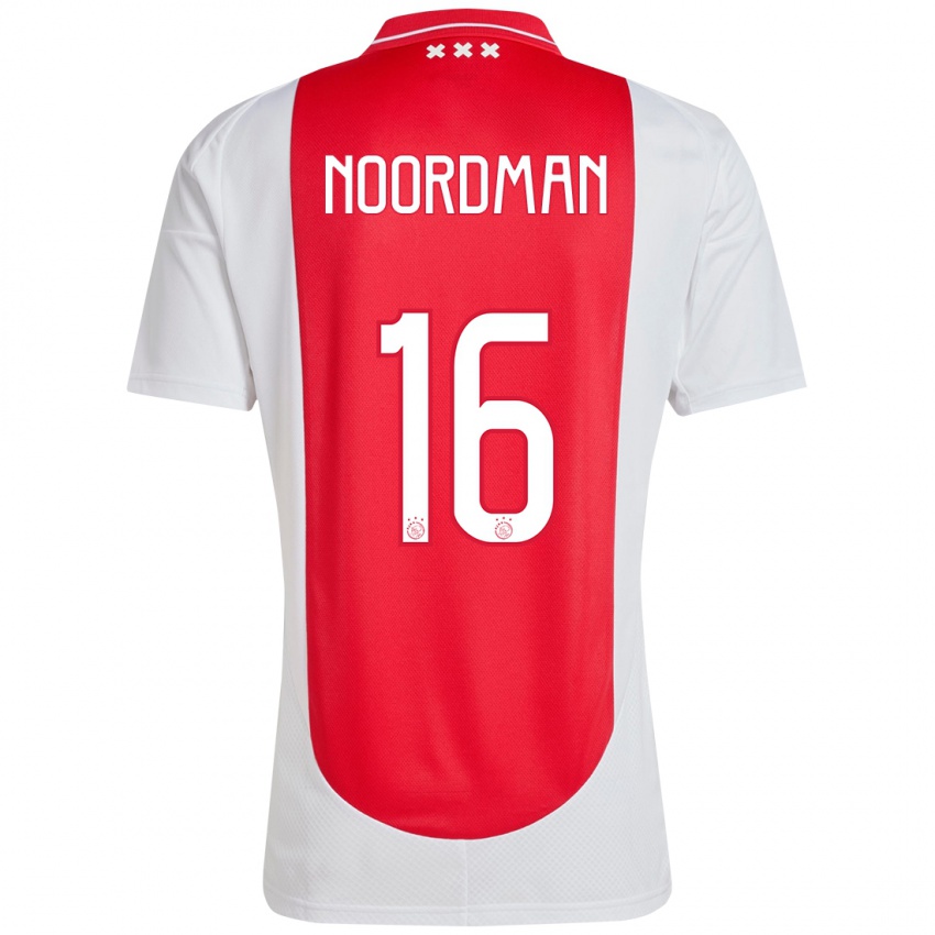 Kinder Danique Noordman #16 Rot Weiß Heimtrikot Trikot 2024/25 T-Shirt