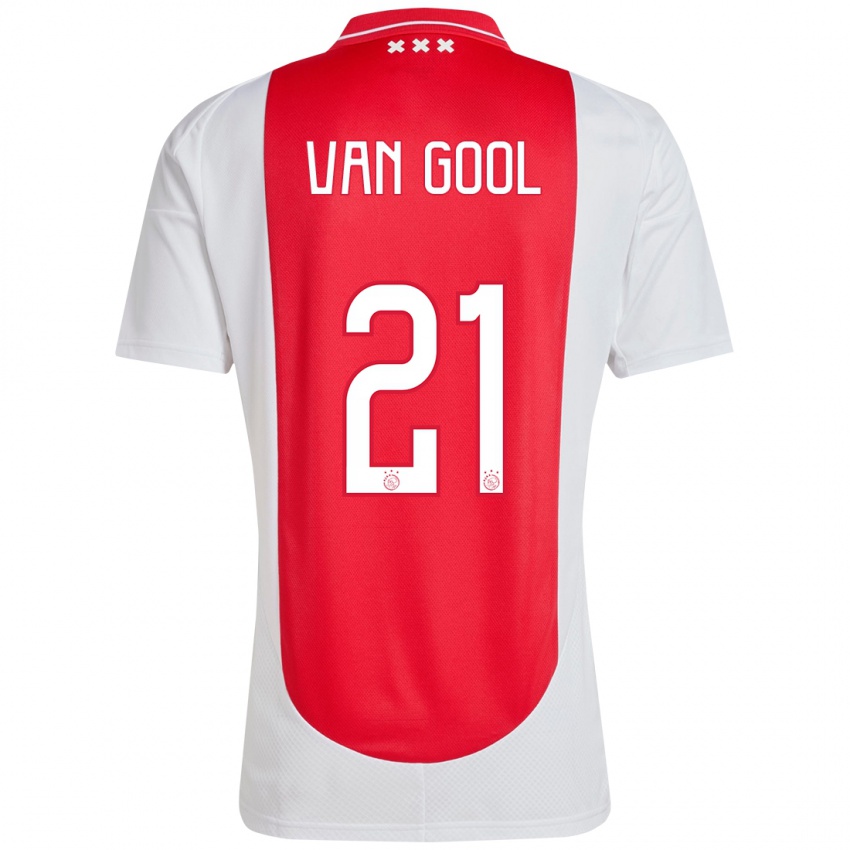 Kinder Rosa Van Gool #21 Rot Weiß Heimtrikot Trikot 2024/25 T-Shirt