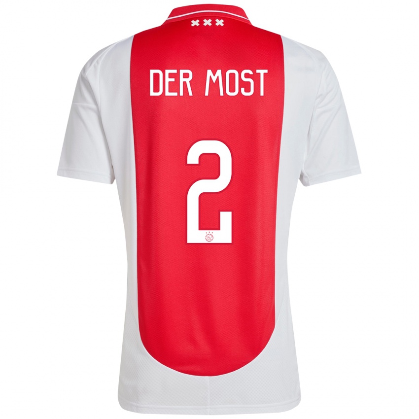 Kinder Liza Van Der Most #2 Rot Weiß Heimtrikot Trikot 2024/25 T-Shirt