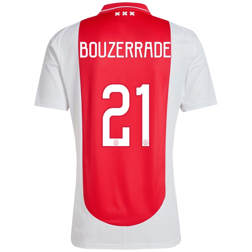 Kinder Zaina Bouzerrade #21 Rot Weiß Heimtrikot Trikot 2024/25 T-Shirt