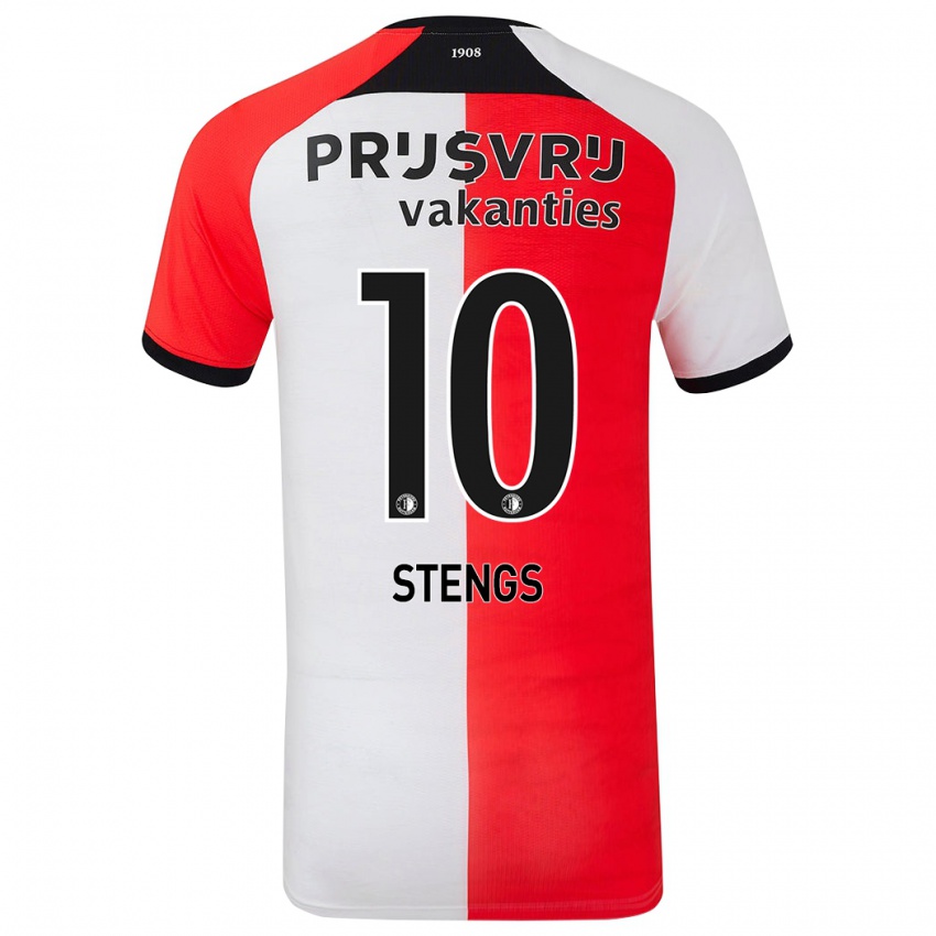 Kinder Calvin Stengs #10 Rot Weiß Heimtrikot Trikot 2024/25 T-Shirt