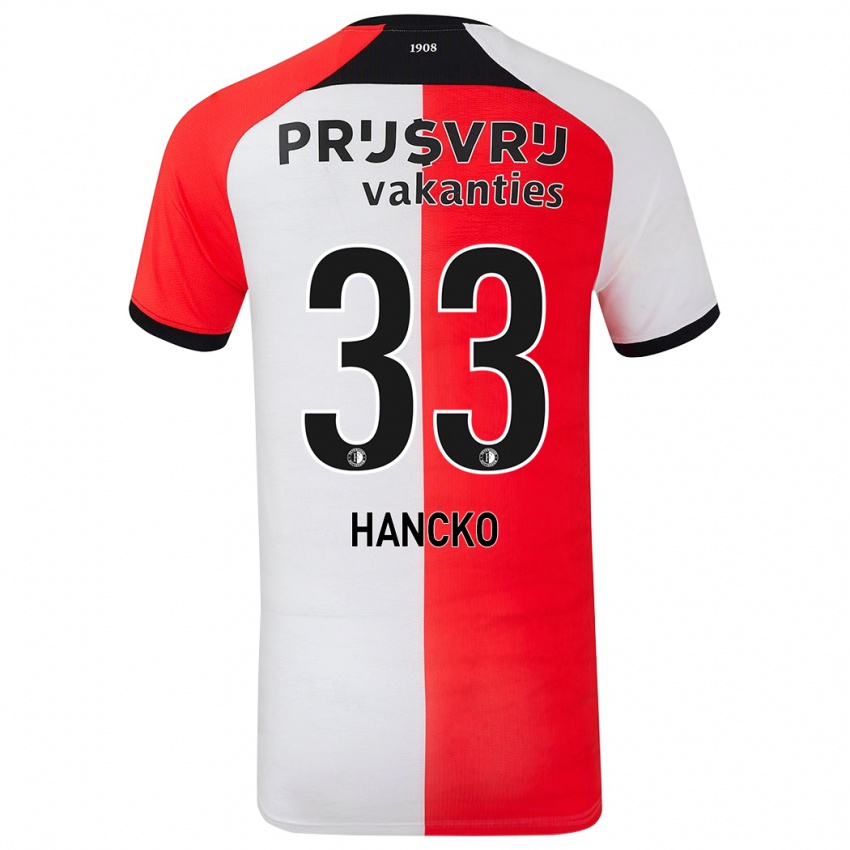 Kinder David Hancko #33 Rot Weiß Heimtrikot Trikot 2024/25 T-Shirt