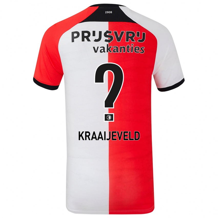 Kinder Thijs Kraaijeveld #0 Rot Weiß Heimtrikot Trikot 2024/25 T-Shirt