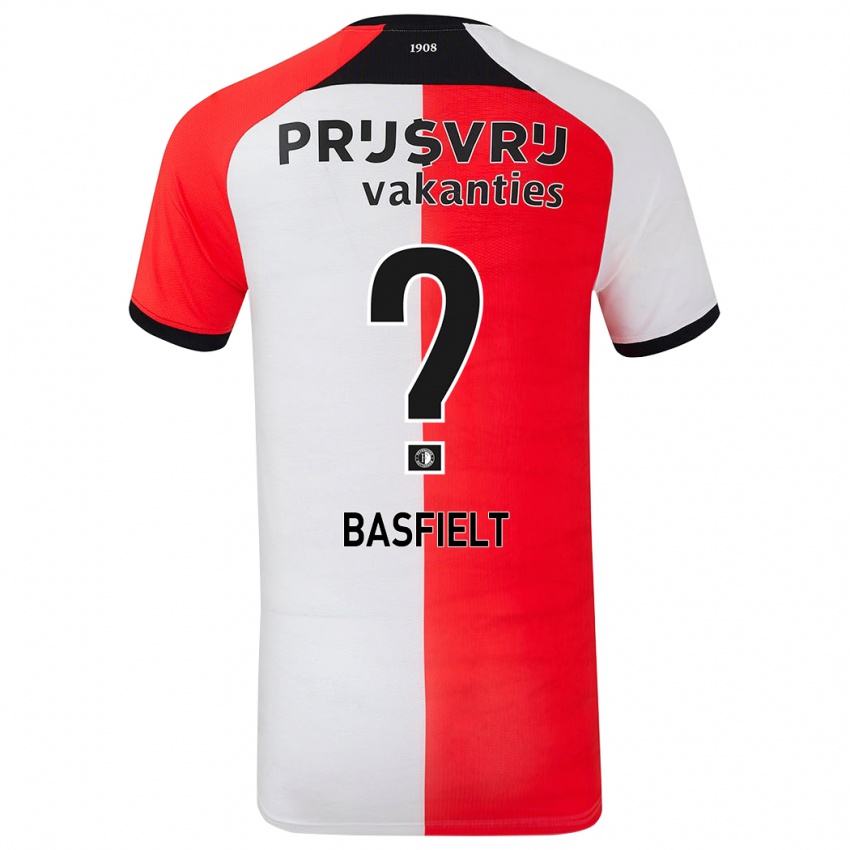 Kinder Jessy Basfielt #0 Rot Weiß Heimtrikot Trikot 2024/25 T-Shirt