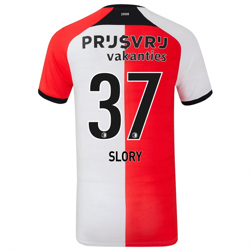 Kinder Jaden Slory #37 Rot Weiß Heimtrikot Trikot 2024/25 T-Shirt