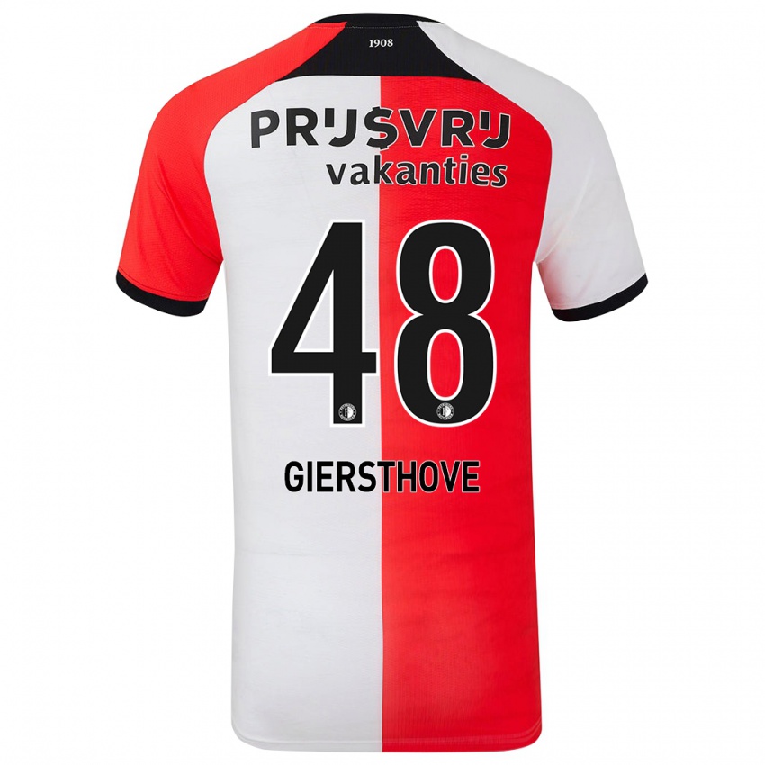 Kinder Djomar Giersthove #48 Rot Weiß Heimtrikot Trikot 2024/25 T-Shirt