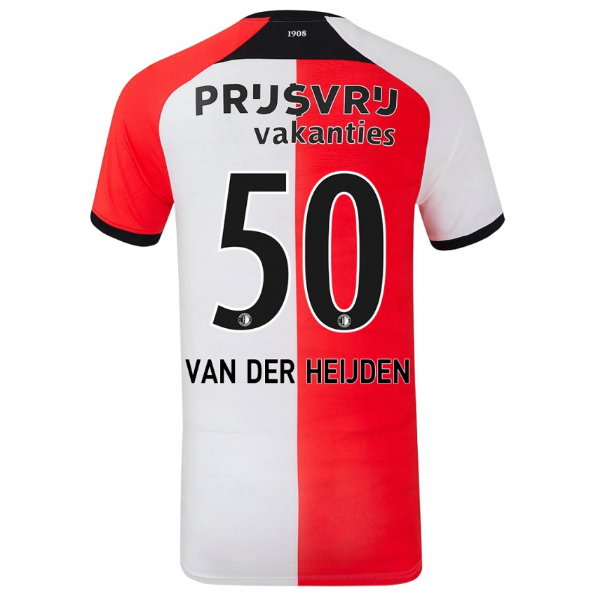 Kinder Delano Van Der Heijden #50 Rot Weiß Heimtrikot Trikot 2024/25 T-Shirt