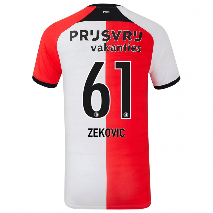 Kinder Aleks Zekovic #61 Rot Weiß Heimtrikot Trikot 2024/25 T-Shirt