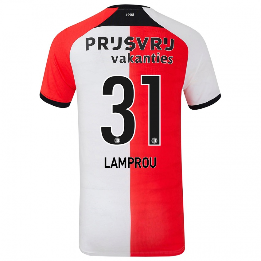 Kinder Kostas Lamprou #31 Rot Weiß Heimtrikot Trikot 2024/25 T-Shirt