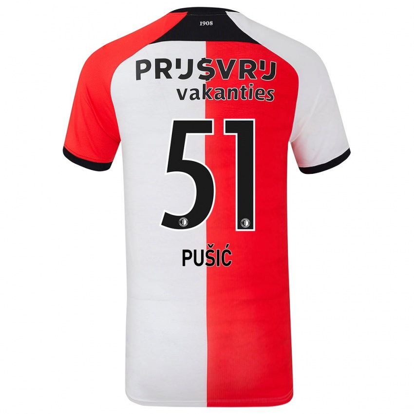 Kinder Noah Pušić #51 Rot Weiß Heimtrikot Trikot 2024/25 T-Shirt