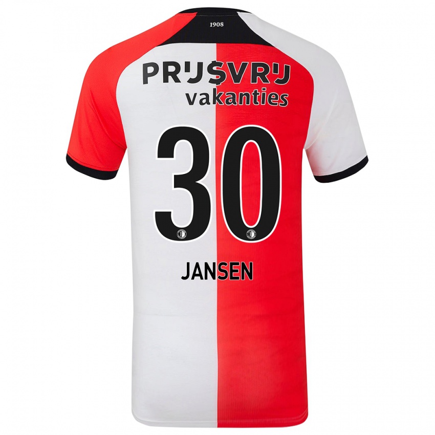 Kinder Thijs Jansen #30 Rot Weiß Heimtrikot Trikot 2024/25 T-Shirt