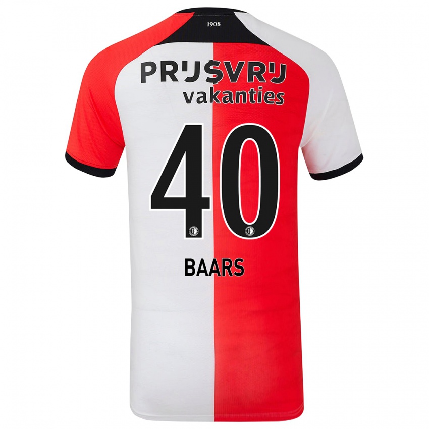 Kinder Guus Baars #40 Rot Weiß Heimtrikot Trikot 2024/25 T-Shirt