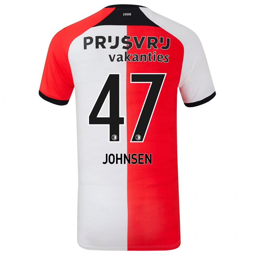 Kinder Mikael Torset Johnsen #47 Rot Weiß Heimtrikot Trikot 2024/25 T-Shirt