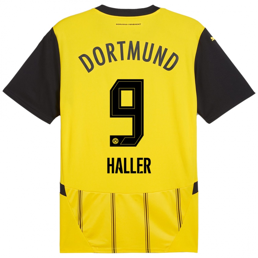 Kinder Sebastien Haller #9 Gelb Schwarz Heimtrikot Trikot 2024/25 T-Shirt