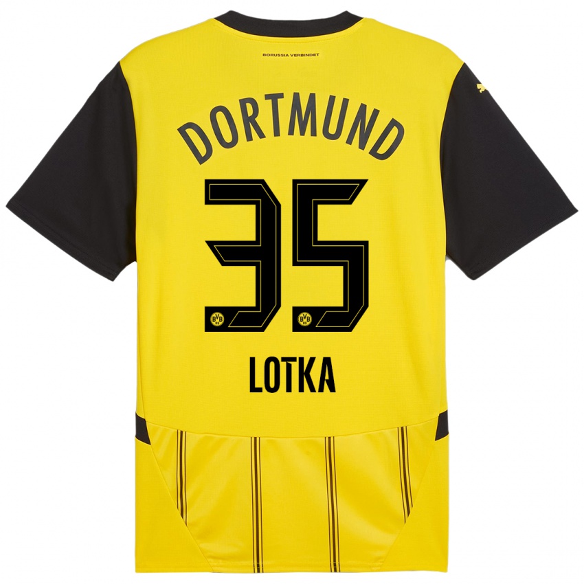 Kinder Marcel Lotka #35 Gelb Schwarz Heimtrikot Trikot 2024/25 T-Shirt