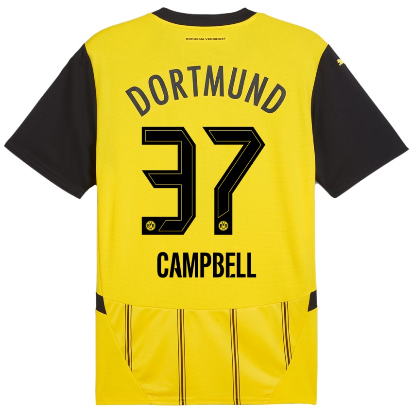 Kinder Cole Campbell #37 Gelb Schwarz Heimtrikot Trikot 2024/25 T-Shirt