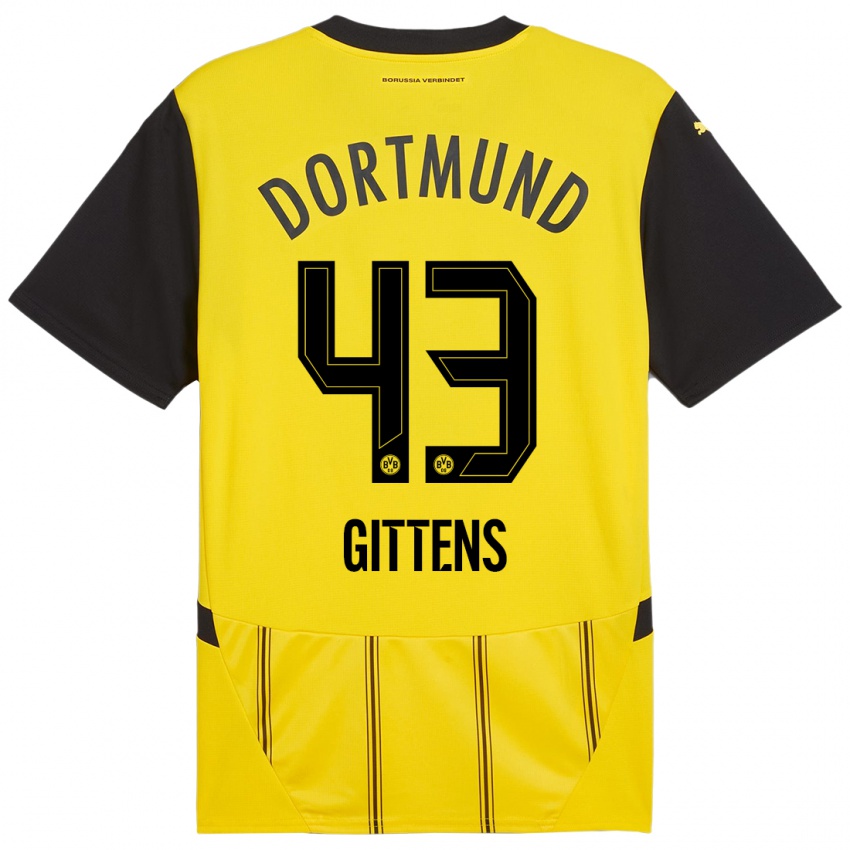 Kinder Jamie Bynoe-Gittens #43 Gelb Schwarz Heimtrikot Trikot 2024/25 T-Shirt