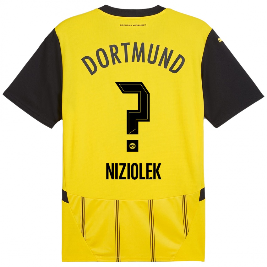 Kinder Alex Niziolek #0 Gelb Schwarz Heimtrikot Trikot 2024/25 T-Shirt