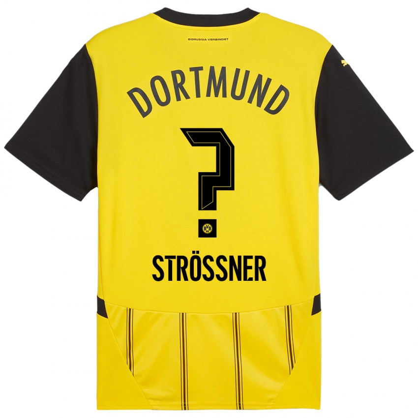 Kinder Lenni Strößner #0 Gelb Schwarz Heimtrikot Trikot 2024/25 T-Shirt