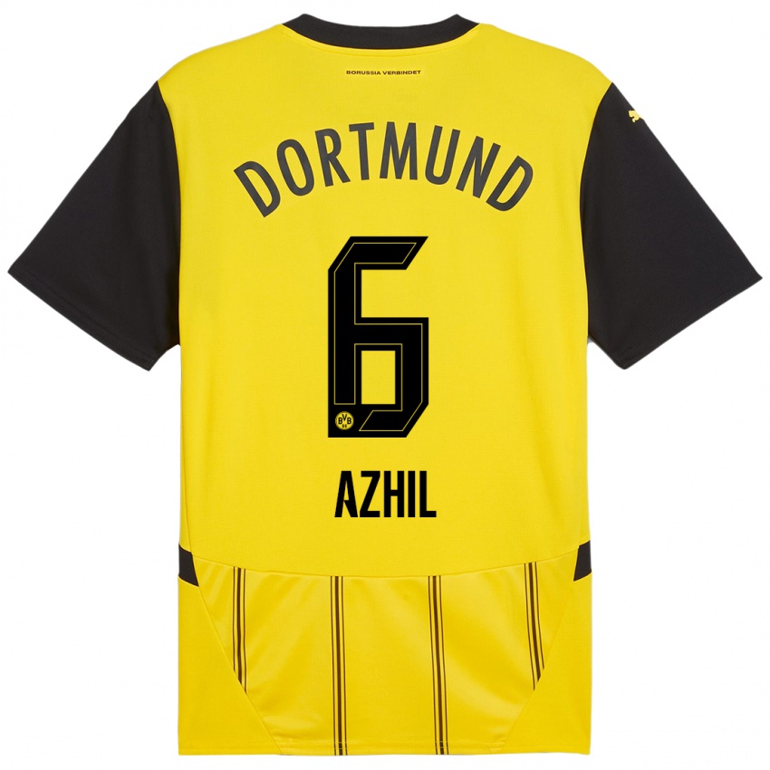 Kinder Ayman Azhil #6 Gelb Schwarz Heimtrikot Trikot 2024/25 T-Shirt