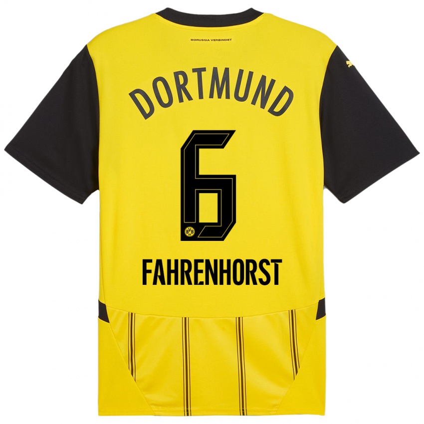 Kinder Luke Fahrenhorst #6 Gelb Schwarz Heimtrikot Trikot 2024/25 T-Shirt