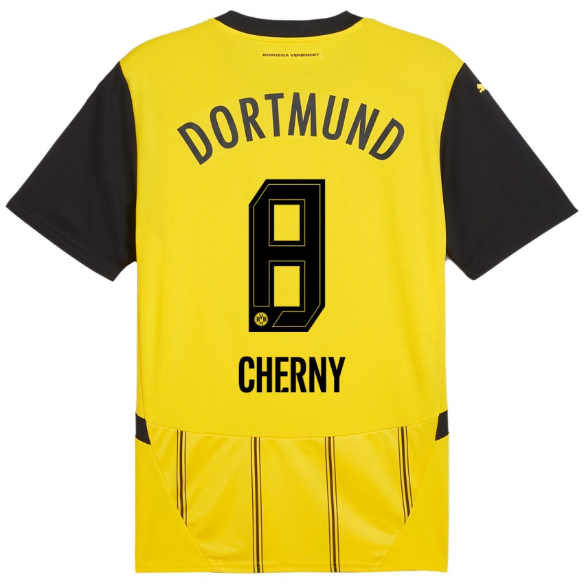 Kinder Nick Cherny #8 Gelb Schwarz Heimtrikot Trikot 2024/25 T-Shirt