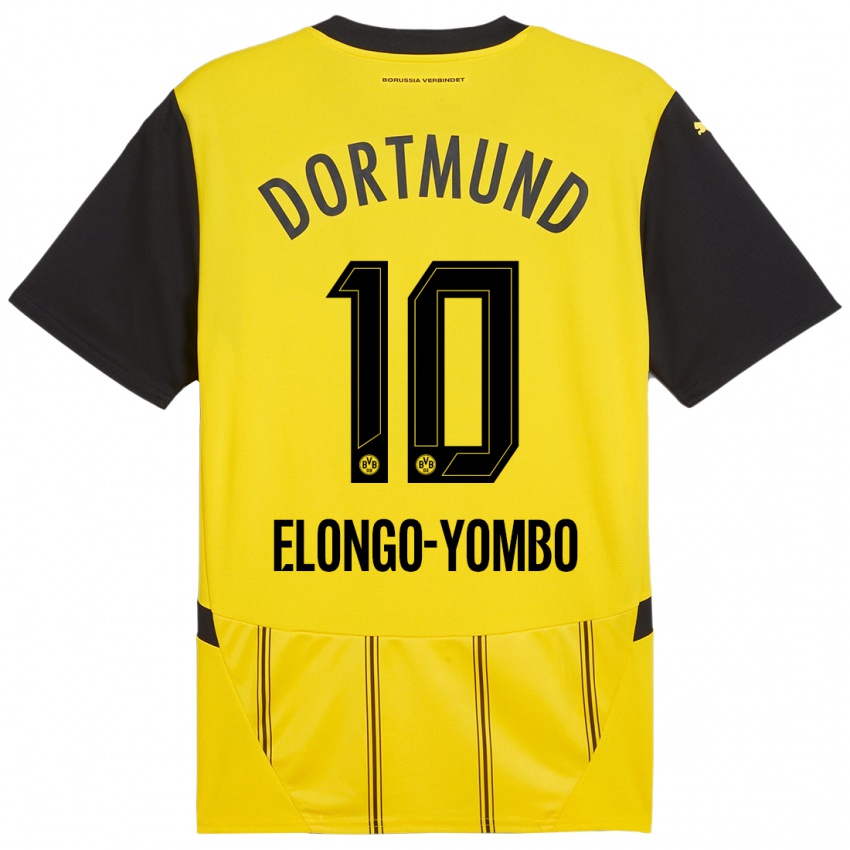 Kinder Rodney Elongo-Yombo #10 Gelb Schwarz Heimtrikot Trikot 2024/25 T-Shirt