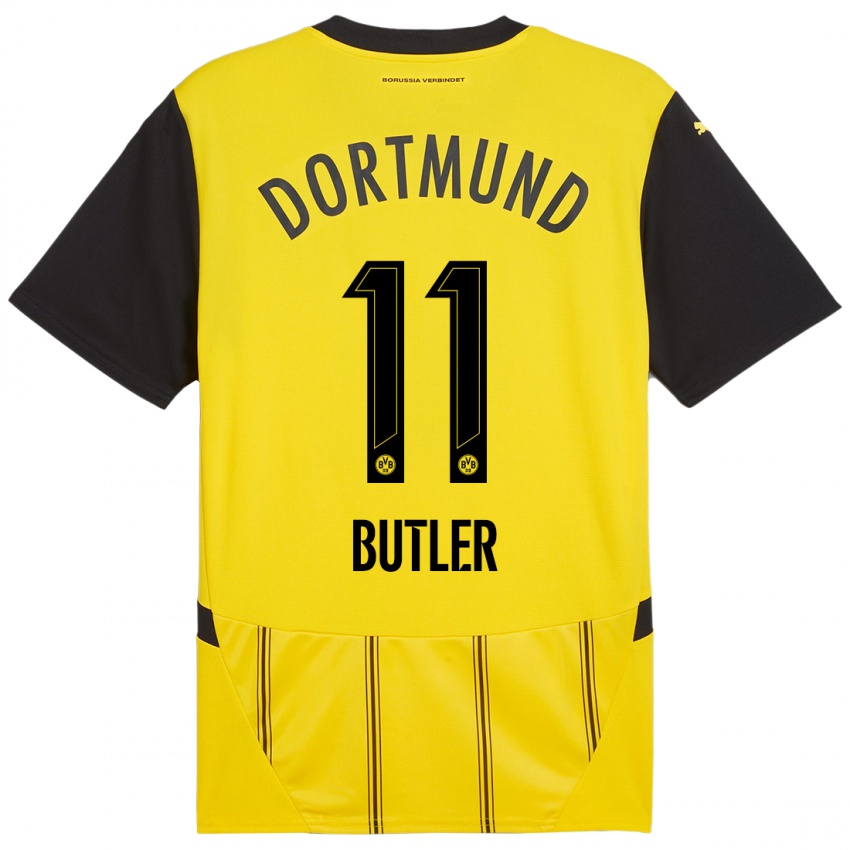 Kinder Justin Butler #11 Gelb Schwarz Heimtrikot Trikot 2024/25 T-Shirt