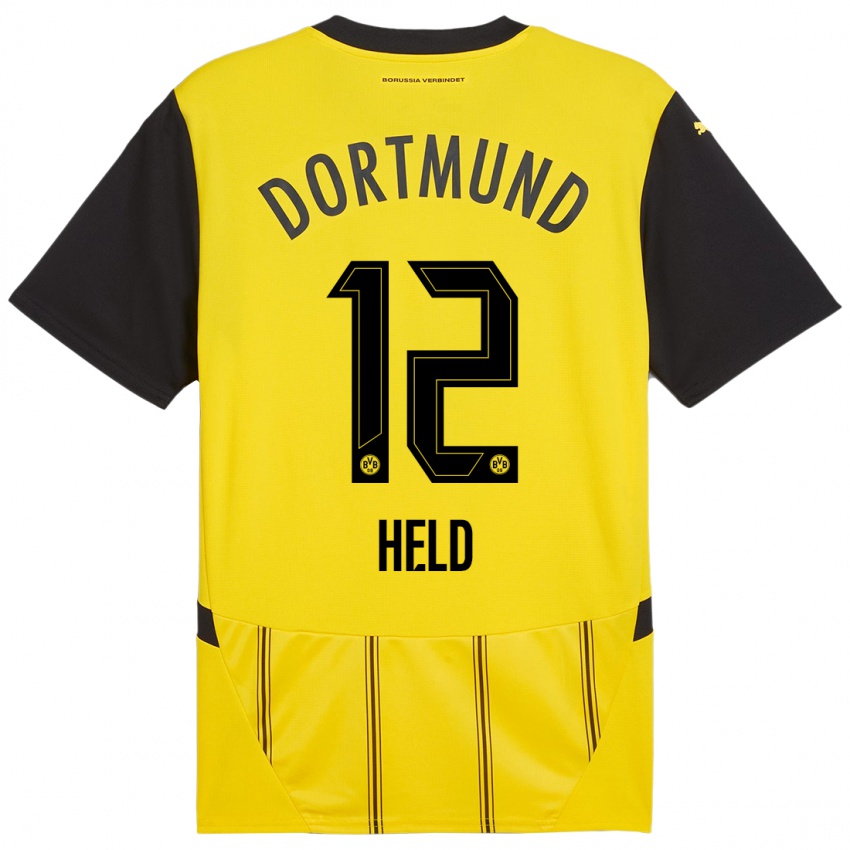 Kinder Aaron Held #12 Gelb Schwarz Heimtrikot Trikot 2024/25 T-Shirt