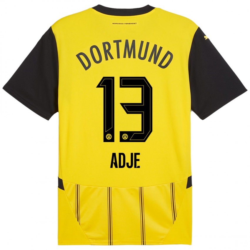 Kinder Miguel Adje #13 Gelb Schwarz Heimtrikot Trikot 2024/25 T-Shirt