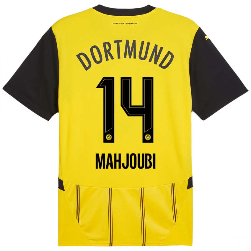 Kinder Anas Mahjoubi #14 Gelb Schwarz Heimtrikot Trikot 2024/25 T-Shirt