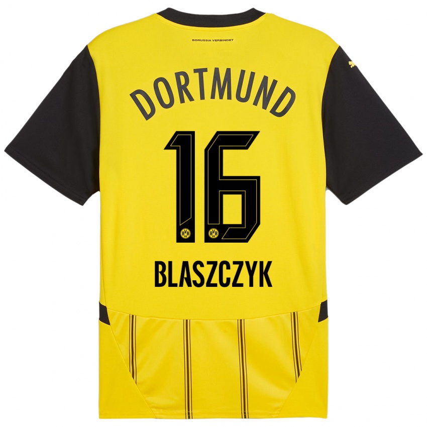 Kinder Oliwer Blaszczyk #16 Gelb Schwarz Heimtrikot Trikot 2024/25 T-Shirt