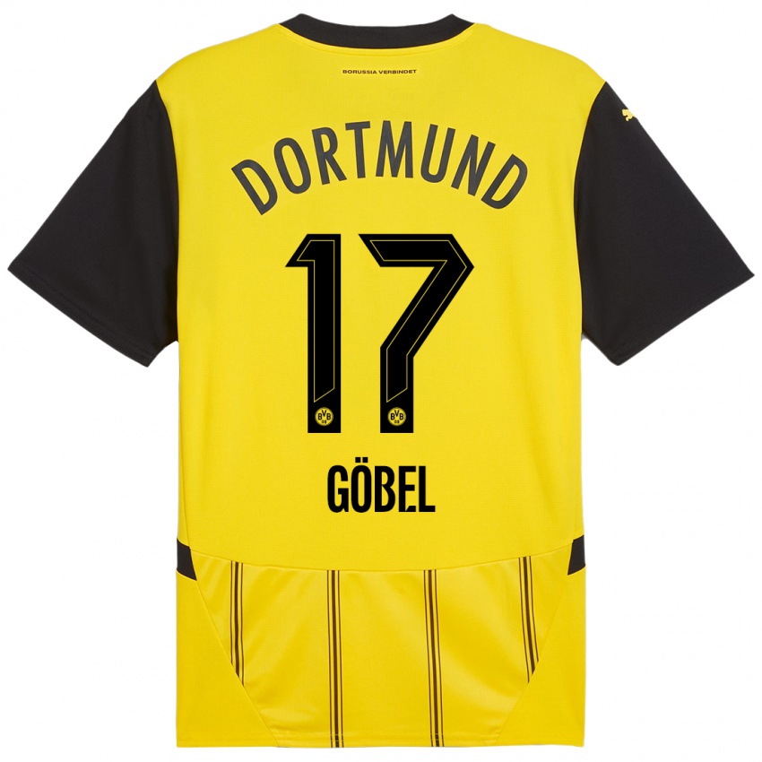 Kinder Patrick Göbel #17 Gelb Schwarz Heimtrikot Trikot 2024/25 T-Shirt