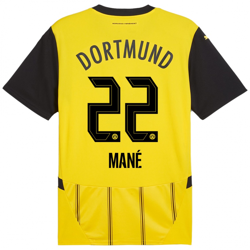 Kinder Filippo Mané #22 Gelb Schwarz Heimtrikot Trikot 2024/25 T-Shirt