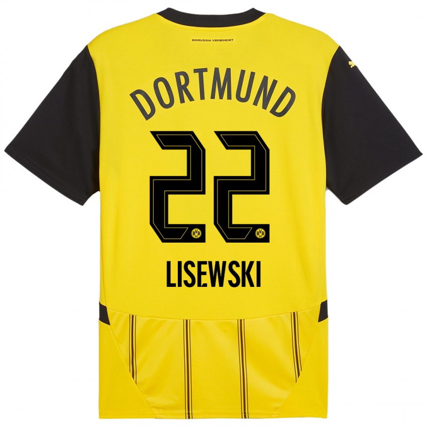 Kinder Robin Lisewski #22 Gelb Schwarz Heimtrikot Trikot 2024/25 T-Shirt